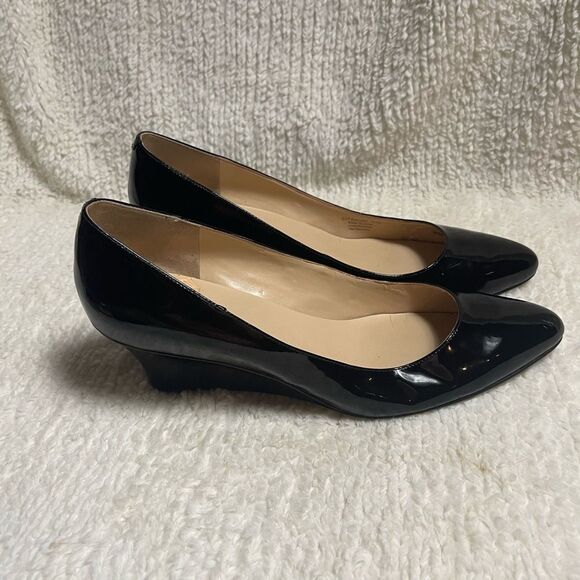 Cole Haan leather patent slip on wedge shoes SZ10.5 B - Picture 1 of 12